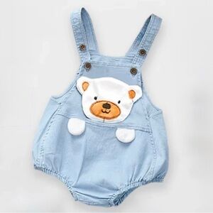 Bear Embroidered Kids Overalls NWTG!!! Baby Bear Denim pants unisex 1-2 year